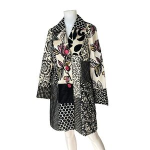 3 Sisters Peacoat Spring Floral Patchwork Maximalist Womens Size Medium M